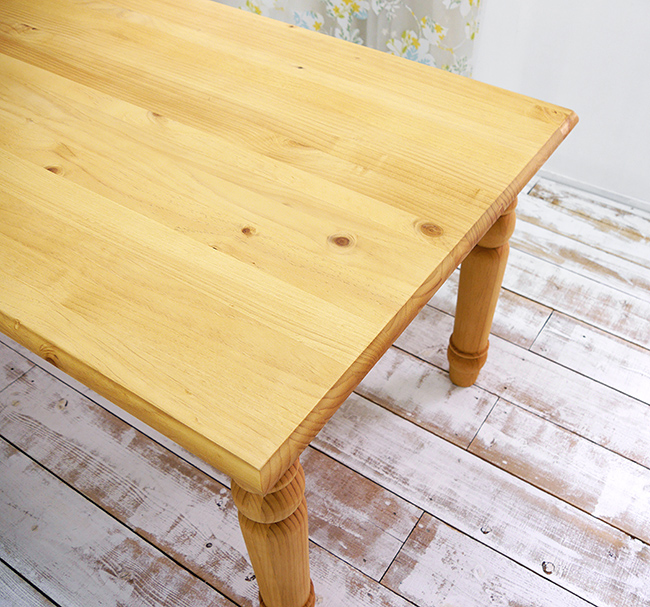 無垢パイン材 ナチュラルカントリーテーブルセット 天然木天板 安心安全